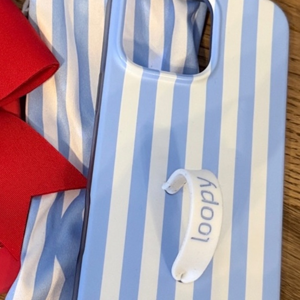 Loopy Case in Light Blue and White iPhone 16 pro max case